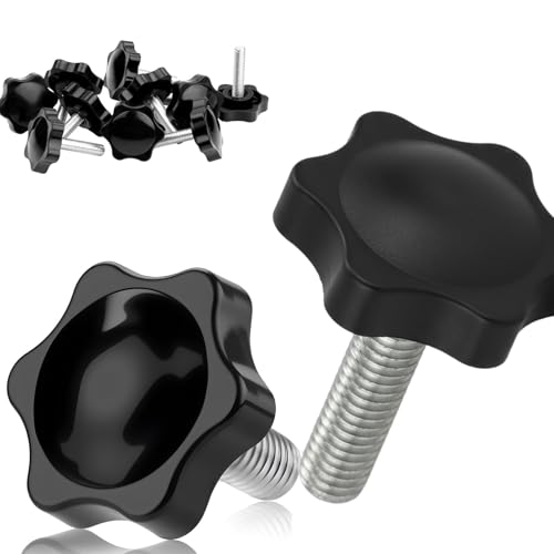 24 Piezas Tornillos de Sujeción Estrella M8 x 30 mm, Tornillo de Apriete, Perilla Manija Apretarse, Tornillo de Pulgar para Maquinaria, Tornillos Moleteados con Mango para Máquina, Rosca Métrica