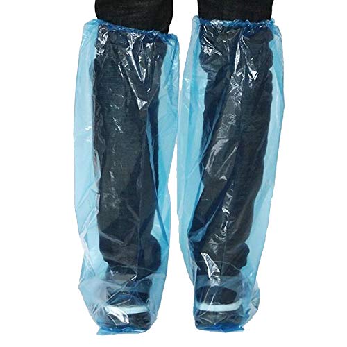 ONLYU Chaussures Covers jetables de démarrage, 20 Paires en Plastique imperméable Longue Pluie Chaussures Couverture pour Adultes, Protection Anti-Statique Overshoes pour Sports de Plein air