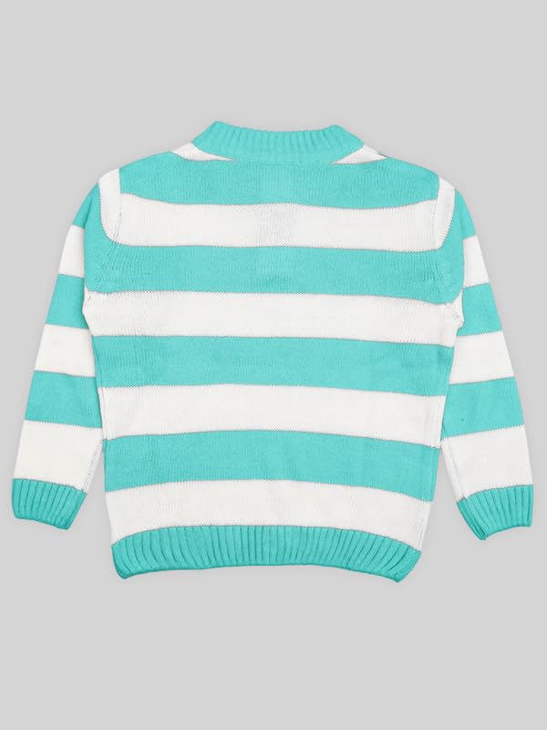 Image of CHKOKKO Boys Woolen Round Neck Sweaters Winter Sweatshirts 8-9 Years Green White
