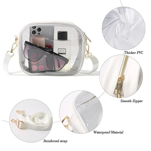 Multicolor Clear Bag,Clear Crossbody Purse Bag with Adjustable Shoulder Strap Front Pocket for Concerts4