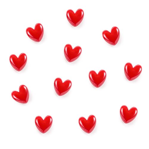 12 imanes decorativos corazón rojo para nevera miniatura 1