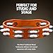 Traditional Wood Tambourine with Aluminum Jingles, Double Row — NOT MADE IN CHINA — Great for All Musicians, 2-YEAR WARRANTY