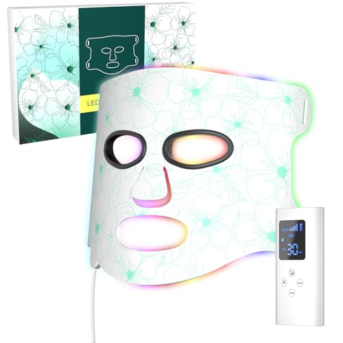 Terapia de luz roja para cara, 7 colores LED, terapia de luz azul, terapia de luz para el acné, luz infrarroja de 850 nm, máscara LED para el cuidado de la piel