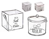 dcasa - Salero y azucarero de cocina original acrilico diseño frase . ""LA SAL DE MI VIDA Y MOMENTOS DULCES""