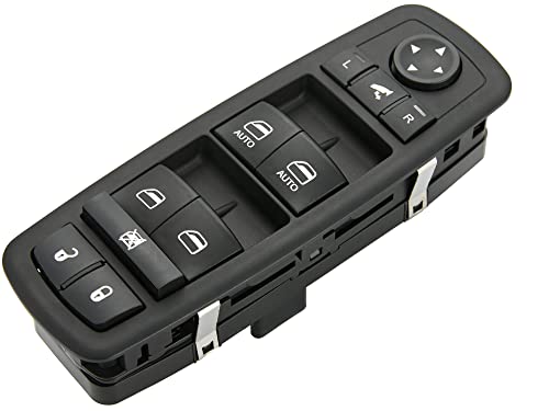 ZAPUSS Window Master Switch for 2012-2015 Chrysler Town & Country,2012-2015 Dodge Grand Caravan,2013-2015 Dodge Ram 1500 2500 Front Left Driver Side Control switches.OE#68110867AB(Green Light)