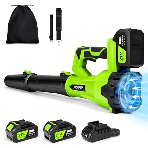 JUOIFIP Soplador de Hojas con 2 Batería 980000 RPM, Soplador Turbo Jet
