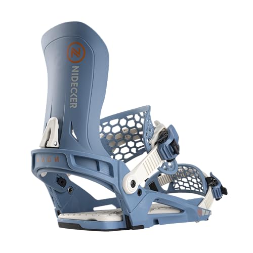 Nidecker Kaon Snowboard Bindings – All-Mountain Control with Asym Hadron-Hiback & Axis N1 Baseplate – Size S - Slate Blue