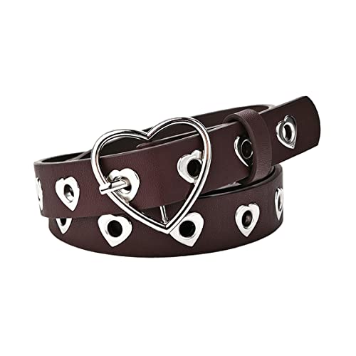 Gothic Belt Love Rivet Punk PU Belt Women's Jeans Buckle Belt Korean Women's Y2K Belt