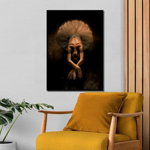 Tableau sur toile ballerine - Décoration murale de ballet et affiches contemporaines 60x80cm