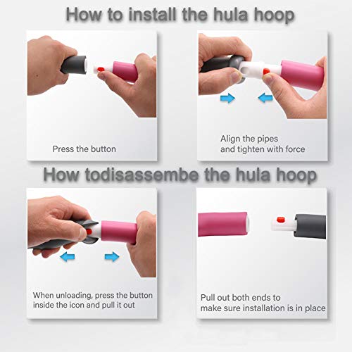 Y.A. LOTUS Fitness Hula Hoop, 8 Section Detachable Design Exercise Hoola Hoop, Professional Soft Hoops Suitable for Lose Weight Fast Sports and Playing Games Workout Easy to Spin（4Green + 4Gray） - Thumbnail 4