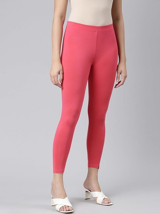 Image of Women Cotton Solid Belt Ankle Length Legging Four Way Lycra Leggings