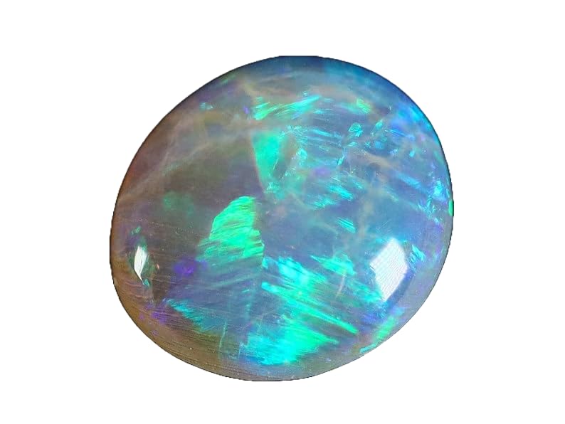 WORLD WIDE GEMS7.7 × 7.0 × 2.3 mm Australian Opal,1Pcs Cabochon Rare Quality Australian Opal,1Pcs OVAL Cabochon Ethiopian Opal Cabochon Natural welo opal multi fire opal loose Gemstone for Jewelry Making