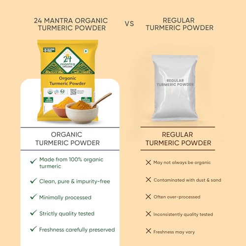 Image of 24 Mantra Organic Turmeric Powder /Haldi Powder /Pasupu podi - 200gms | Pack of 1 | 100% Organic | Chemical Free & Pesticides Free | Rich Flavour | Unadulterated