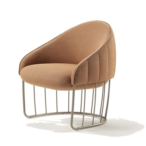 Image of Lounge Chair for Living Room Fabric Leatherette with Metal Base in Gril Design, Backrest Support Accent Chair for Home & Office Outdoor & Indoor Furniture