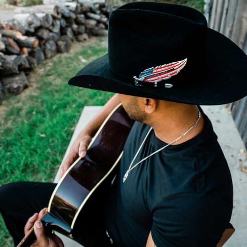 Image of Montana Silversmiths Hand Painted Western Lifestyle Cowboy Hat Band Feather