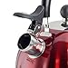 Mr. Coffee Twining 2.1 Quart Pumpkin Shaped Stainless Steel Whistling Tea Kettle, Metallic Red