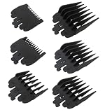 HOTIOGA Clipper Guards Set Compatible for Wxhl Fade Cut 79445/ Groom Pro, Combs Clipper Guides Replacement - 1/16" to 1/2", (Black,6 Packs)