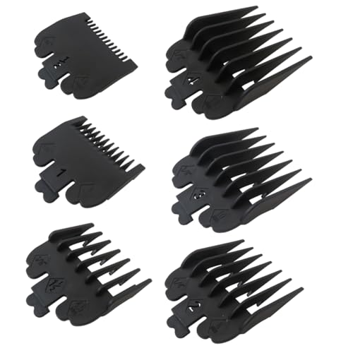 6 Sizes Clipper Guards Replacement Fit for Wahl Super Taper/Super Taper II/Taper 2000,Black Combs Clipper Guides Replacement - 1/16