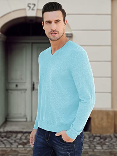 Mens Casual Slim Fit V Neck Sweater Ribbed Knit Long Sleeve Pullover Top3