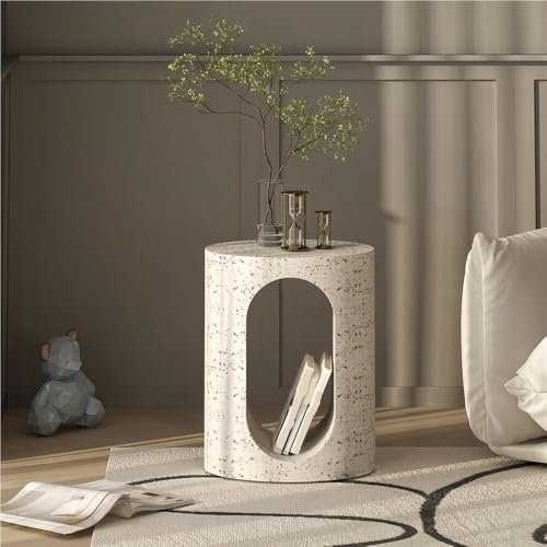 Creative Metal Side Table - Versatile Accent Table, End Table & Nightstand for Home Office & Living Room - Space-Saving Plant Stand Tray (White, Set of 2)