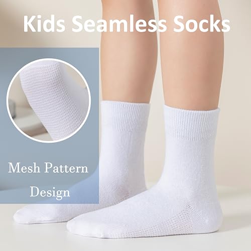 Boys/Girls Seamless Socks Crew Dress Socks Kids White School Cotton Soft Socks2