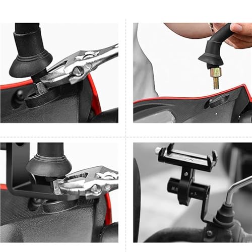 Soporte para teléfono de motocicleta con extensor de espejo retrovisor 4