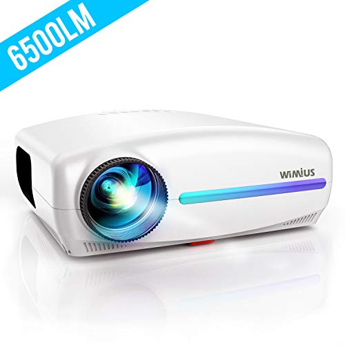 Video Projector for Home Use, WiMiUS 6500 Lumens Native 1920x1080P HD Video Projector with 4D ± 50° Electronic Keystone Correction