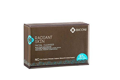 Biconi Radiant Skin Facial Cleanser Bar for Sensitive Skin (Made with Pure Plant Extracts, Noni Enzyme, Virgin Coconut O