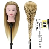 Neverland Frisierkopf Friseur Echthaar Übungskopf Friseurkopf Trainingsköpfe für Kinder (26” Ombre Golden)