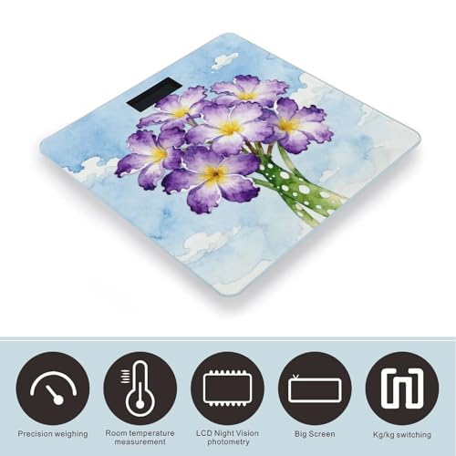 Báscula Digital para Baño Tropical Flowers Precisa y Estable miniatura 3