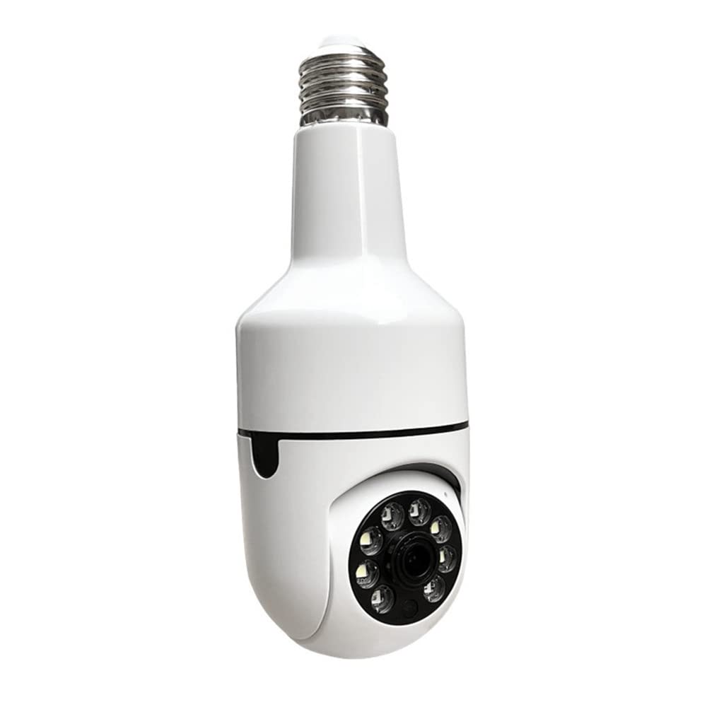 Cam�Ra � Ampoule � T�Te Mobile � 360 �, Cam�Ra de S�Curit� WiFi HD, Cam�Ra de Plafond � D�Fense avec Alarme Sonore et Lumineuse