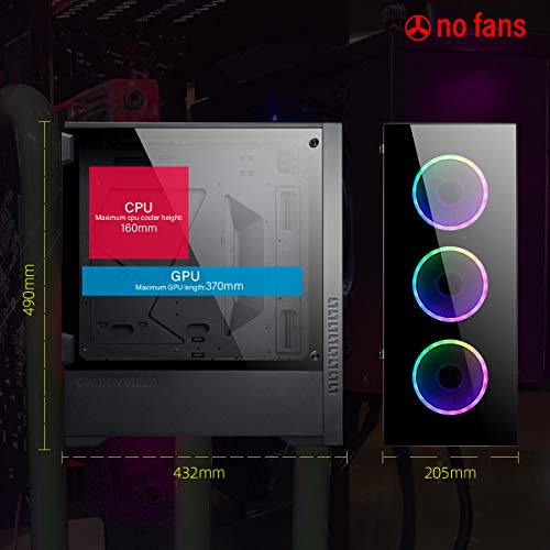GOLDEN FIELD - Z21 Case PC Gaming Mid Tower Computer E-ATX, ATX, Micro-ATX, Mini-ITX con Finestra Laterale