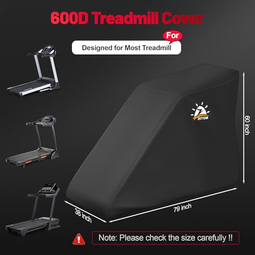 Image of Zettum Treadmill Cover - 600D Treadmill Dust Cover Waterproof, Gym Equipment Running Machine Covers with Windproof Drawstring, Exercise Workout Equipment Protective for Home Indoor Outdoor