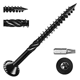 BNUOK Deck Screws #14 x 2-1/2 inch, (44pcs) 1lb Heavy Duty Outdoor Wood Screws,Black...
