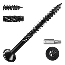 Deck Screws #14 x 4 inch, 165pcs 5lb Heavy Duty Outdoor Wood Screws,Black Rust Resistant Epoxy Coated,Torx Drive Head,with T30 Star Bit