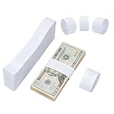YAZWUR 100Pcs Blank Banknoten Bands für Bargeld, Banknote Papier Geld Cash Band Strap, selbstklebende Währung Riemen Papier Bands Bündel Bill Wrappers für Wraps Geld Organizing (White)
