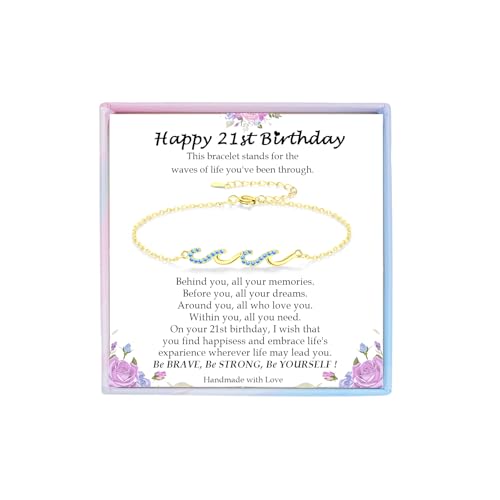 Image of Gifts for Women Christmas Birthday, Silver Wave Bracelets for Woman Mom Wife Grandma Daughter Granddaughter Friend Sister, The Waves of Life We've Through Together Mothers Day Graduation Gift