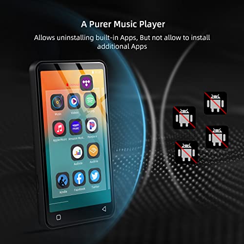 Image of MP3 Player with Bluetooth and WiFi,MP3 Player with Spotify,Spotify Kids,Audible,Pandora,Amazon Music,4 inch Music Player MP4 Up to 1TB(80GB,Black) (Pack of 2)