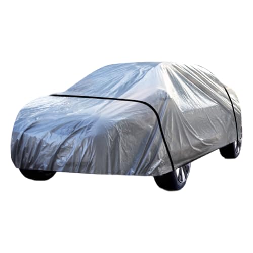 Silver Weatherproof Car Cover PE Film Waterproof Full Car Cover Outdoor All Weather Windproof Scratch-Resistant Heat-Resistant Fit for Saloon - 430 * 160 * 120 cm