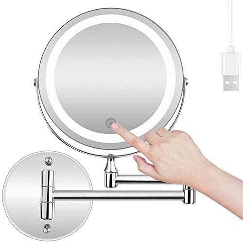Miroir de courtoisie illuminé pliant pour optimiser l'espace de la salle de bain