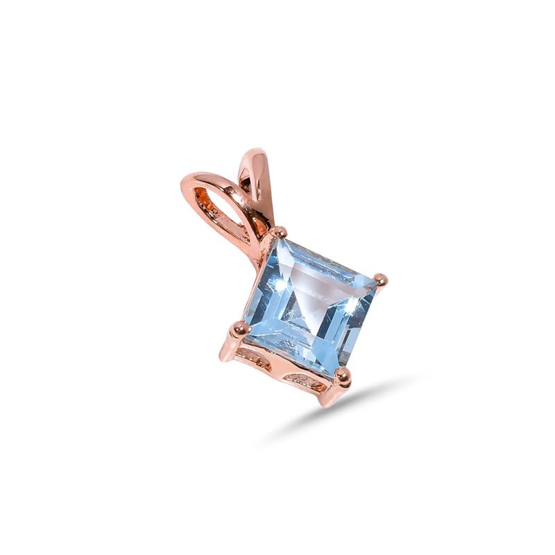 Pendentif topaze bleu ciel collier argent 925 pierres précieuses