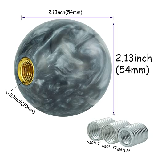Temzzer Ball Resin Transmisson Gear Shifter Lever Handle Round Heavy Vehicle Shift Lever Knob For Most Manual Automotive Vehicles (Grey) #TOP3