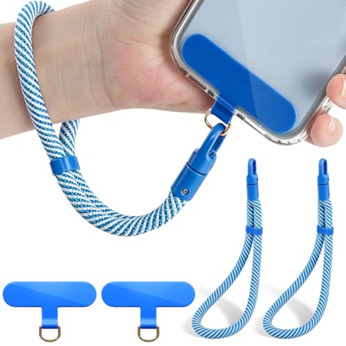 Image of VVAAGG Phone Lanyard, Phone Wrist Strap for Case, Hand Wrist Strap 2 Pack | Adjustable Cell Phone Lanyard, Self-Locking 2-Color Braided Phone Strap, Anti-Lost Wristlet Lanyard with Tether Tabs
