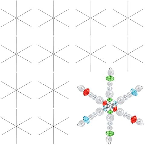 Christmas Snowflake Wires Forms Snowflake Crafting Wires Winter Bead Wires DIY Snowflake Ornaments Christmas Craft Making Supplies for Christmas Decoration Accessories (80 Pieces) Cover