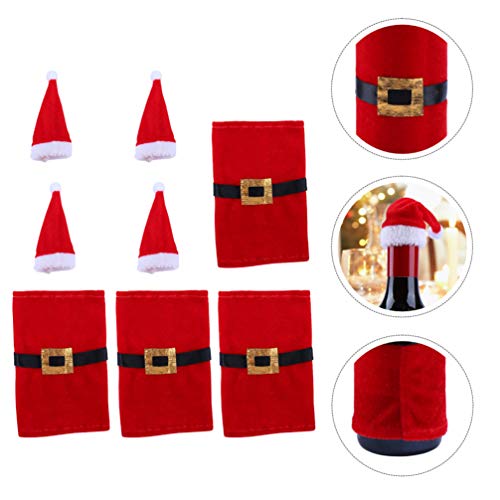 Amosfun Adorável Tampa de Garrafa de Vinho de Natal Saco Protetor de Garrafa de Vinho Reutilizável 1