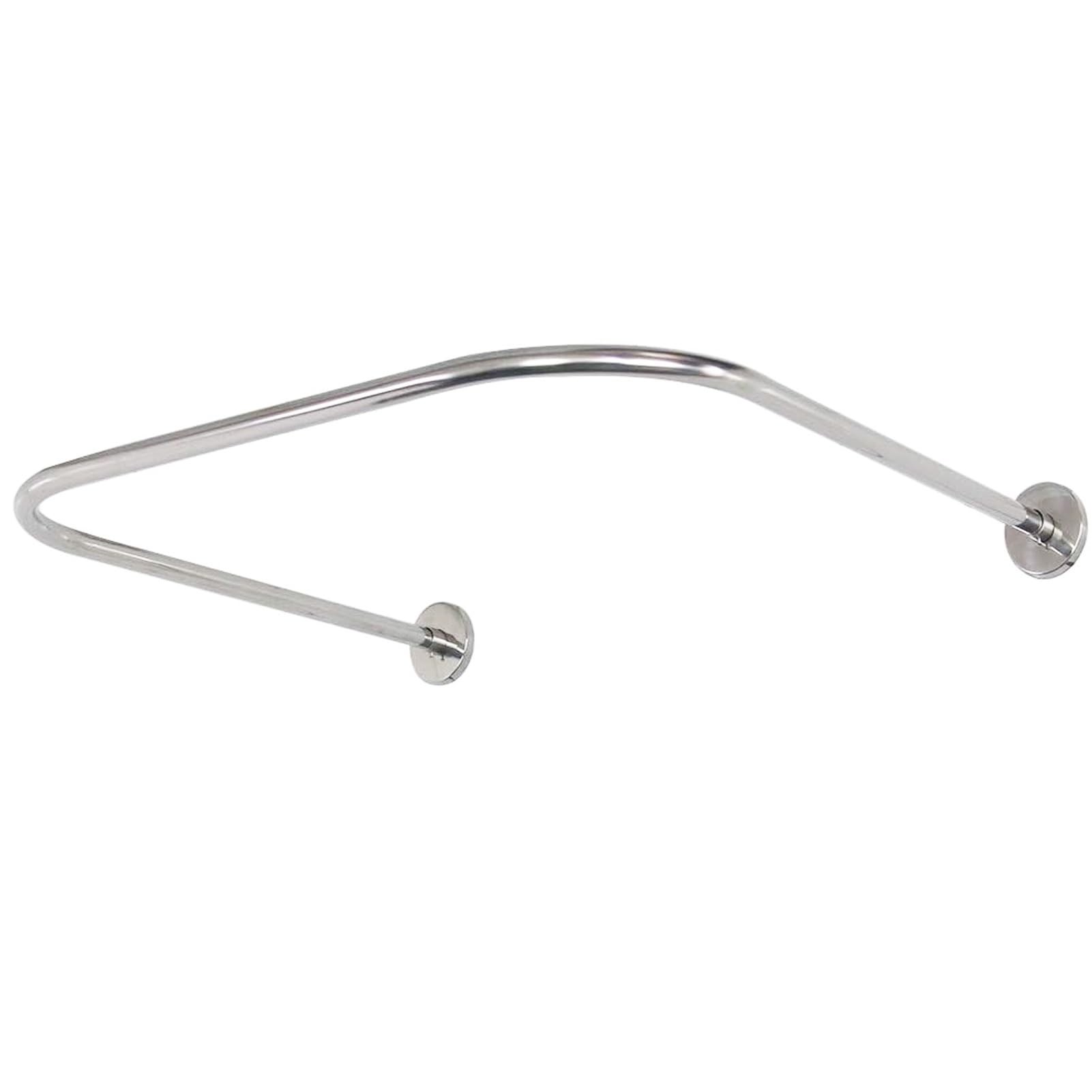 Meiiron Adjustable U Shaped Shower Curtain Rail Rod Wall Mounted Extendable Shower Curtain Pole Shield Bar for Bathroom Shower Closet Cloakrooms (Size : 90x90x90cm)