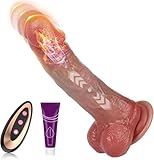 Greenpinecone Realistische Dildos 22cm Anal Dildo Vibrator Sex Spielzeug für die Frau mit 9 Vibrationen 3 Thrusting und Heizmodi Analplug Dildoschwanz Saugnapf Erotik Sexspielzeug für Paare Extrem