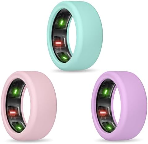 Cover for UltraHuman Ring AIR/Oura Ring Gen 4/ Gen3, 3Pack Elastic Ring Case Protector for Gym and Working Out (Teal+Purple+Pink, M (11/12/13))