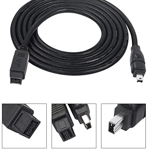 Meiriyfa Dv To Firewire 1394 9-Pin Male To 4-Pin Male Firewire 800 To 400 Ieee Adapter Cable For Pc, Printer, Scanner, Digital Camera, Slr (6Ft) #TOP5