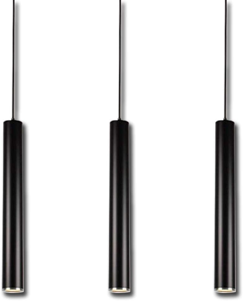 Lampe à suspension LED ronde noire 3 pièces pour table à manger contemporaine LWX